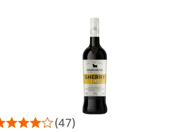 Flasche Osborne Sherry Fino, ein trockener Sherry aus Spanien, der die Bedeutung von Tradition und Qualität in der Sherry-Herstellung verkörpert.