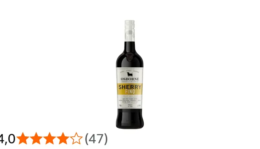 Flasche Osborne Sherry Fino, ein trockener Sherry aus Spanien, der die Bedeutung von Tradition und Qualität in der Sherry-Herstellung verkörpert.