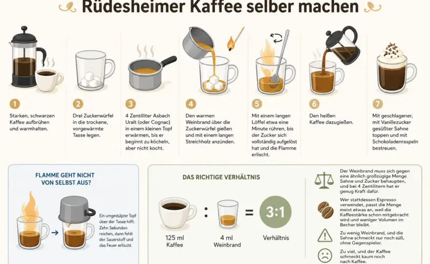 Rüdesheimer Kaffee selber machen - so gelingt der Klassiker